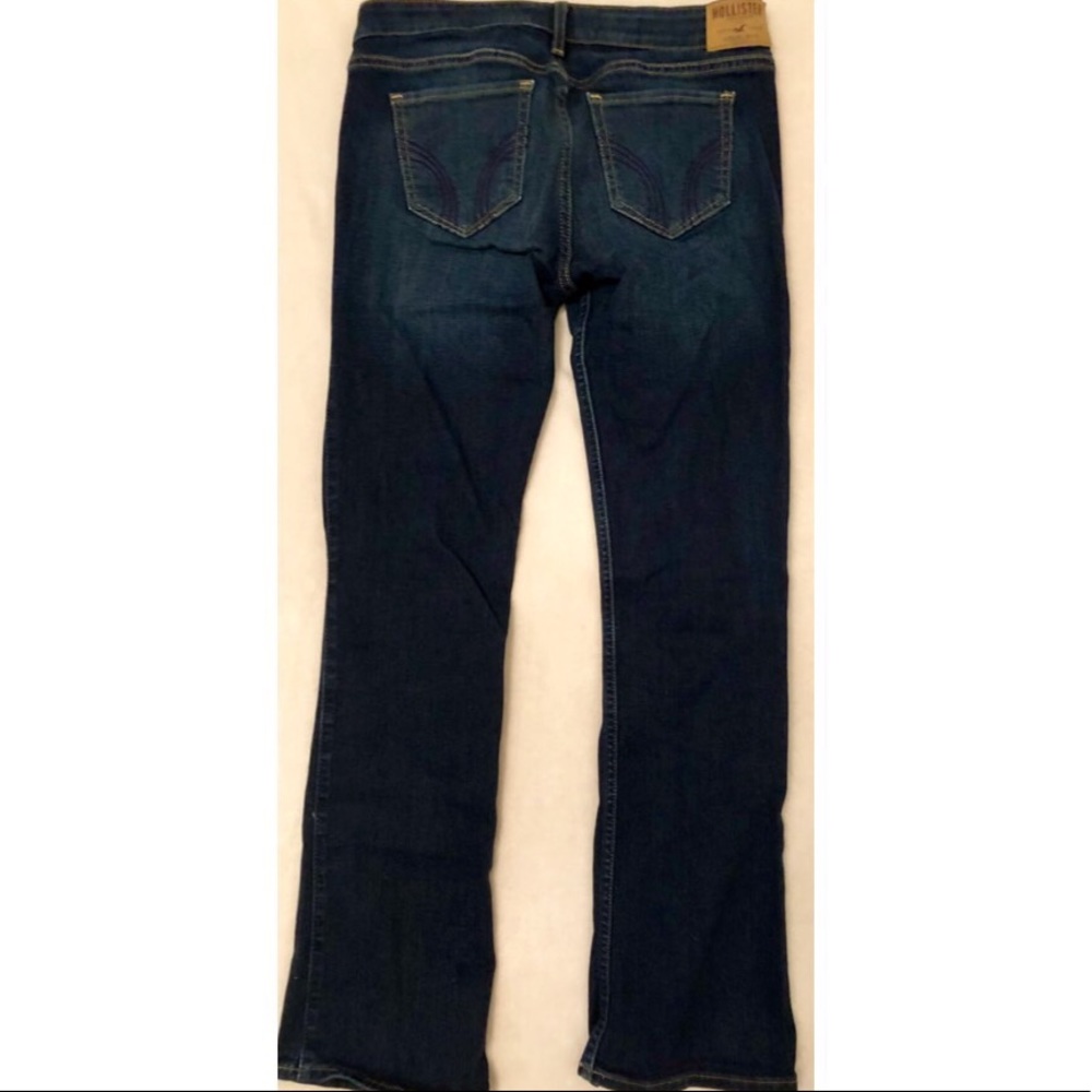 Dark Wash Low Rise Boot Cut Jeans with Rips - Picture 4 of 4